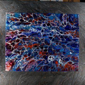 Acrylic Pour Painting 11x14 Clear coated